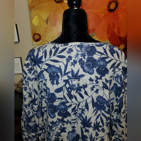 NWT Flax Blue Floral Dreamy Top Size Large - Picture 7 of 11